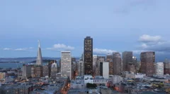 4K Time Lapse Zoom In San Francisco Twilight To Night