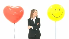 Concept Woman Decides Between Heart And Fun