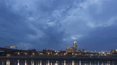 4K Time Lapse Zoom In Omaha Skyline Twilight