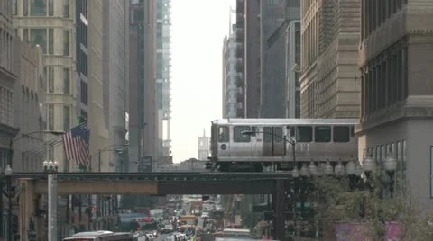 Elevated Train In Chicago