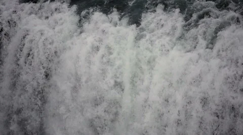 Slowmotion Gullfoss Waterfall Close Up