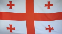 Slowmotion Real Textile Flag Of Georgia