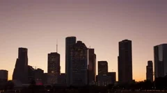 4K Timelapse Houston Skyline Sunrise Zoom Out