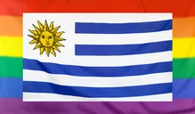 Flag of Uruguay and rainbow flag