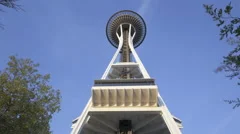 Time Lapse Zoom Out Of Seattle Space Needle Night