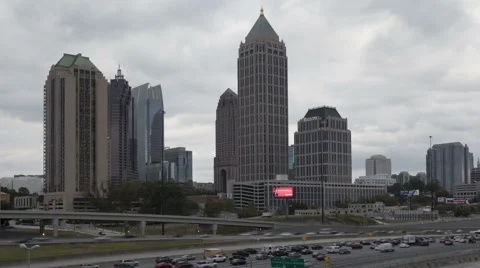 Time Lapse Close Up Atlanta Skyline