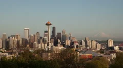 4K Timelapse Seattle Evening Zoom In