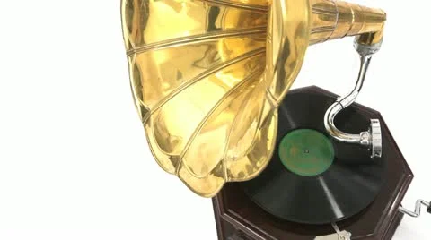 Vintage Gramophone Playing A Record
