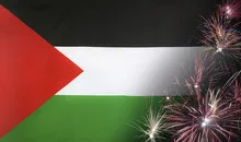 State of Palestine Flag Firework real fabric