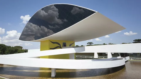 Time Lapse Niemeyer Museum Curitiba Close Up