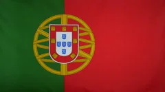 Portugal Flag Real Fabric Close Up 4K