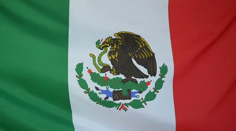 Slowmotion Real Textile Flag Of Mexico