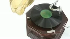 Vintage Gramophone Playing A Record