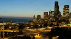 Seattle Sunset Interstate Traffic