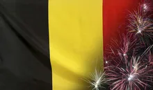Belgium Flag Firework real fabric