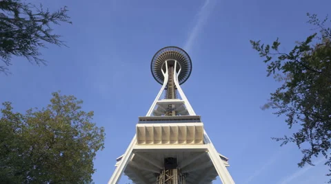 4K Time Lapse Of Seattle Space Needle Night