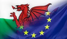 European Flag merged with Flag of Wales
