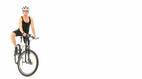 Man With Bicycle And Copyspace
