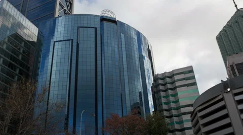 4K Timelapse Perth Skyscrapers Zoom Out