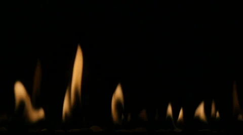 Slowmotion Fireplace Burning Close Up