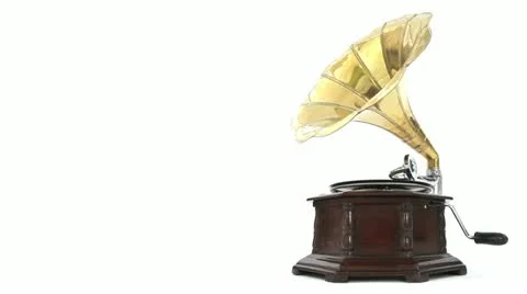 Vintage Gramophone Playing A Record