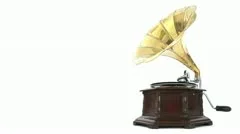 Vintage Gramophone Playing A Record