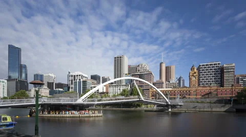 4K Time Lapse Melbourne Seafarers Bridge Yarra River