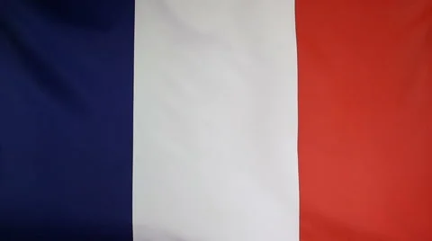 Slowmotion Real Textile Flag Of France