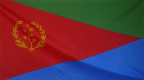 Eritrea Flag Real Fabric Close Up 4K
