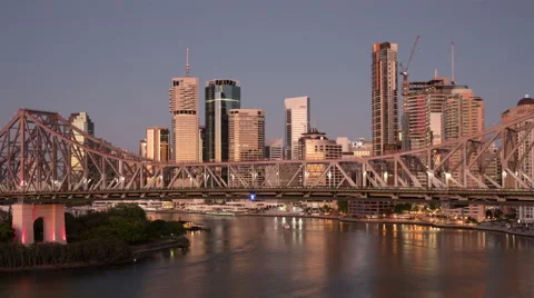 4K Time Lapse Brisbane Story Bridge