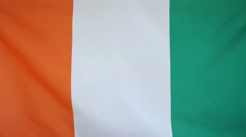 Ivory Coast Flag Real Fabric Close Up 4K