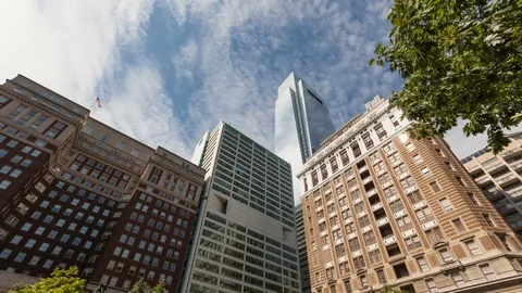 4K Timelapse Wide Angle Philadelphia Skyscrapers
