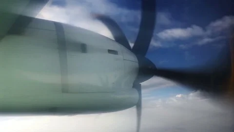 Slow Motion Airplane Propeller Engine