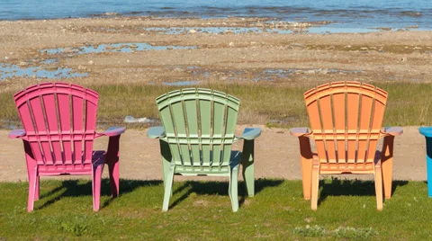 Time Lapse Shadow Passing Row Of Chairs