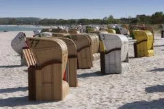 Hooded Beach Chairs At Summer Beach