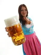 Bavarian Waitress Holding A Beer Mug
