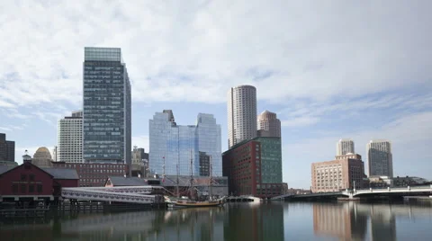 Time Lapse Zoom Out Boston Waterfront