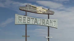 Time Lapse Extreme Close Up Zoom Out Route 66 Vintage Restaurant