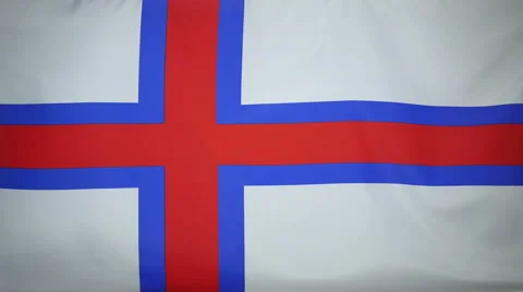 Faroe Islands Flag Real Fabric Close Up 4K