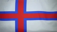 Faroe Islands Flag Real Fabric Close Up 4K