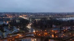 4K Timelapse Twilight Washington D.c. River Traffic Aerial