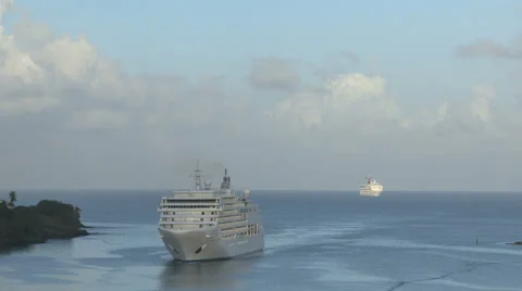 Time Lapse St Lucia Castries Cruiseship Arrival