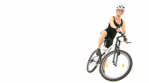 Man Sitting On His Bike With Copyspace