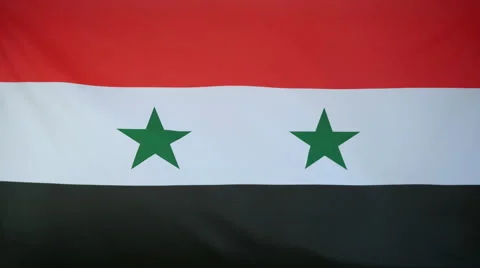 Syria Flag Real Fabric Close Up 4K