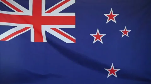 Slowmotion Real Textile Flag Of New Zealand
