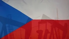 Czech Republic Flag Slow Motion Oil Production Concept