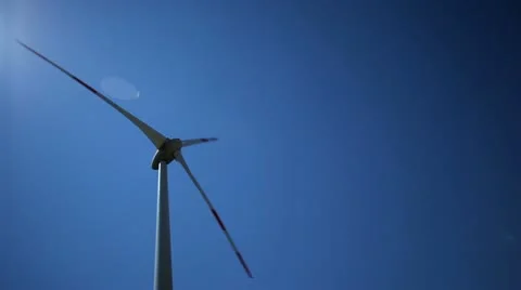 Wind Turbine With Blue Sky