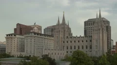 4K Time Lapse Zoom Out Mormon Temple In Salt Lake City Utah