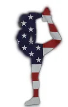 Concept Cheerleader pose with USA Flag