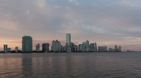 4K Time Lapse Miami Skyline Zoom In